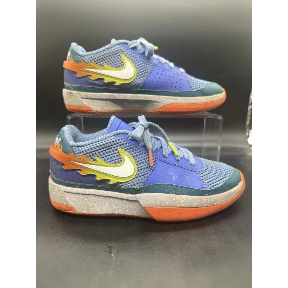 Nike JA 1 Backyard BBQ GS Boys Shoe Size 5Y Blue FN4398-400 Preowned